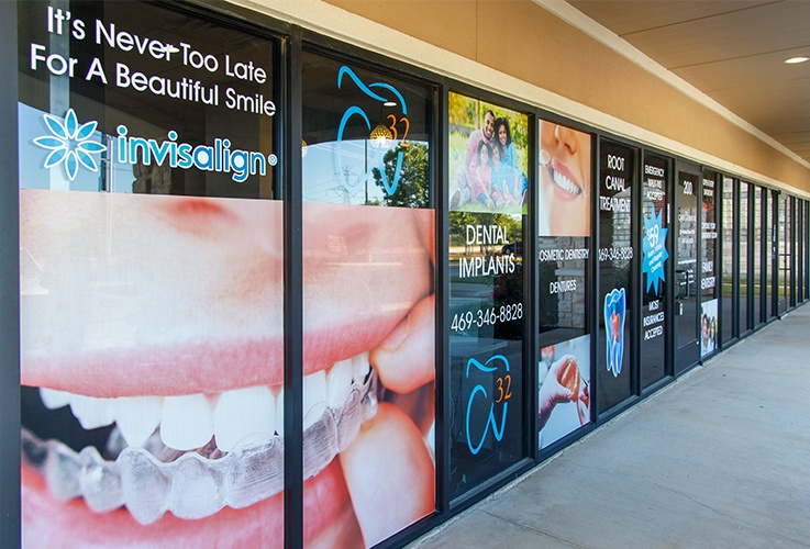 Front doors of Care 32 Dental of Grand Prairie