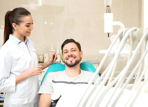 Male patient enjoying high-quality dental care on the weekend