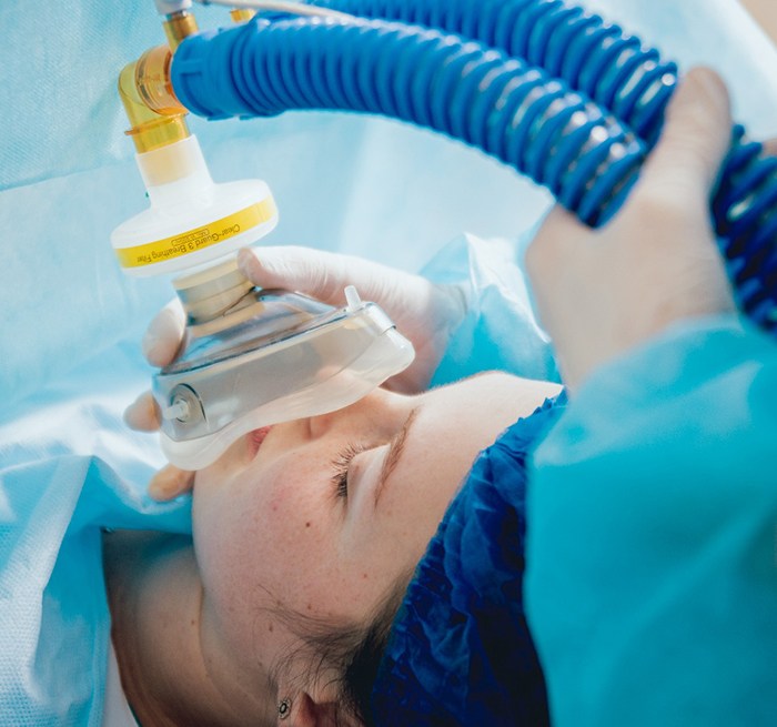 A dental patient receiving general anesthesia