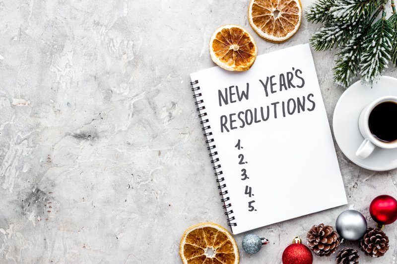 New Year’s resolutions in journal 
