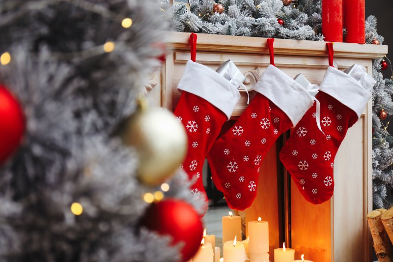 Stockings hung up by the mantle